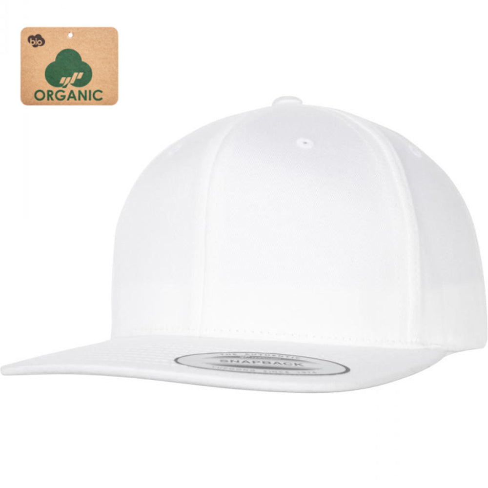 Yupoong - Organic Cotton Snapback - White - capstore.dk